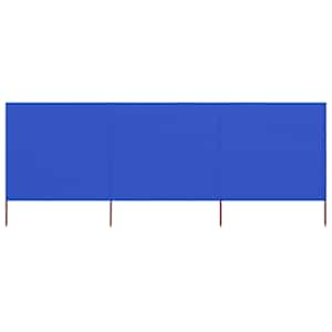 vidaLX 3-panelni vetrobran tkanina 400x80 cm sinje moder