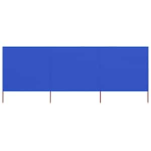 3dílná zástěna proti větru látková 400 x 120 cm azurově modrá - obrázek 1