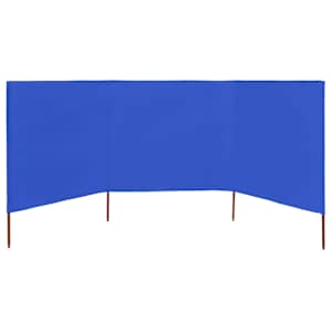 3dílná zástěna proti větru látková 400 x 120 cm azurově modrá - obrázek 3