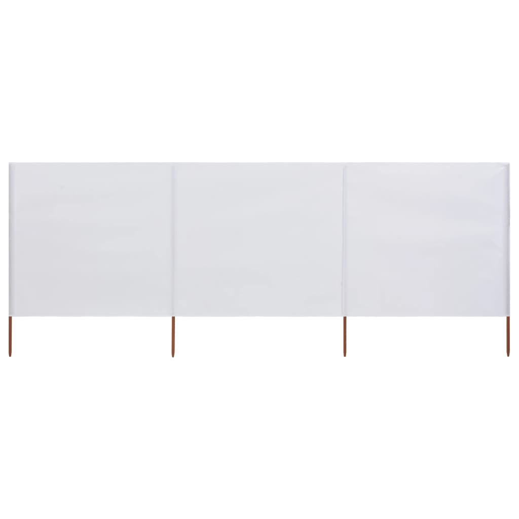 Paravent 3 panneaux Tissu 400 x 160 cm Blanc sable