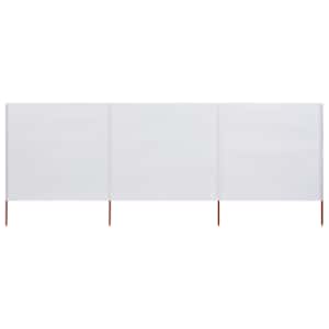 3-panelni vetrobran tkanina 400x160 cm peščeno bel