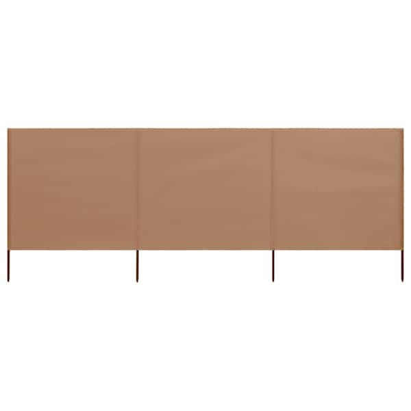 vidaXL tuulekaitse sein 3 paneelist, kangas 400 x 160 cm pruunikashall
