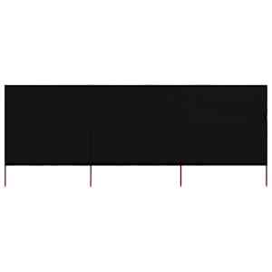 3-panelni vetrobran tkanina 400x160 cm črn