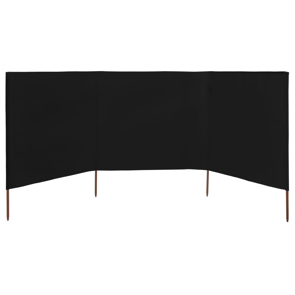 Thumbnail - vidaXL 3-teiliges Windschutzgewebe 400 x 160 cm Schwarz