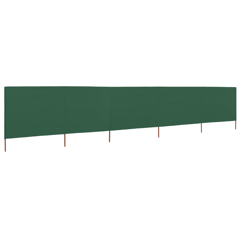 vidaXL Windscherm 5-panelen 600x80 cm stof groen afbeelding