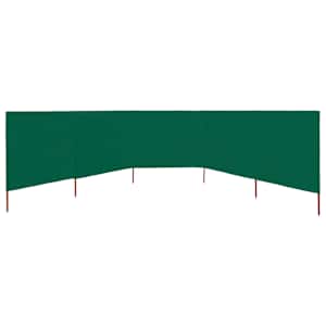 5dílná zástěna proti větru látková 600 x 80 cm zelená - obrázek 3