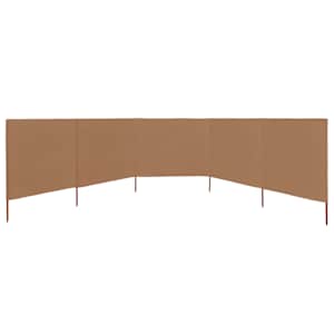 5dílná zástěna proti větru látková 600 x 80 cm taupe - obrázek 3