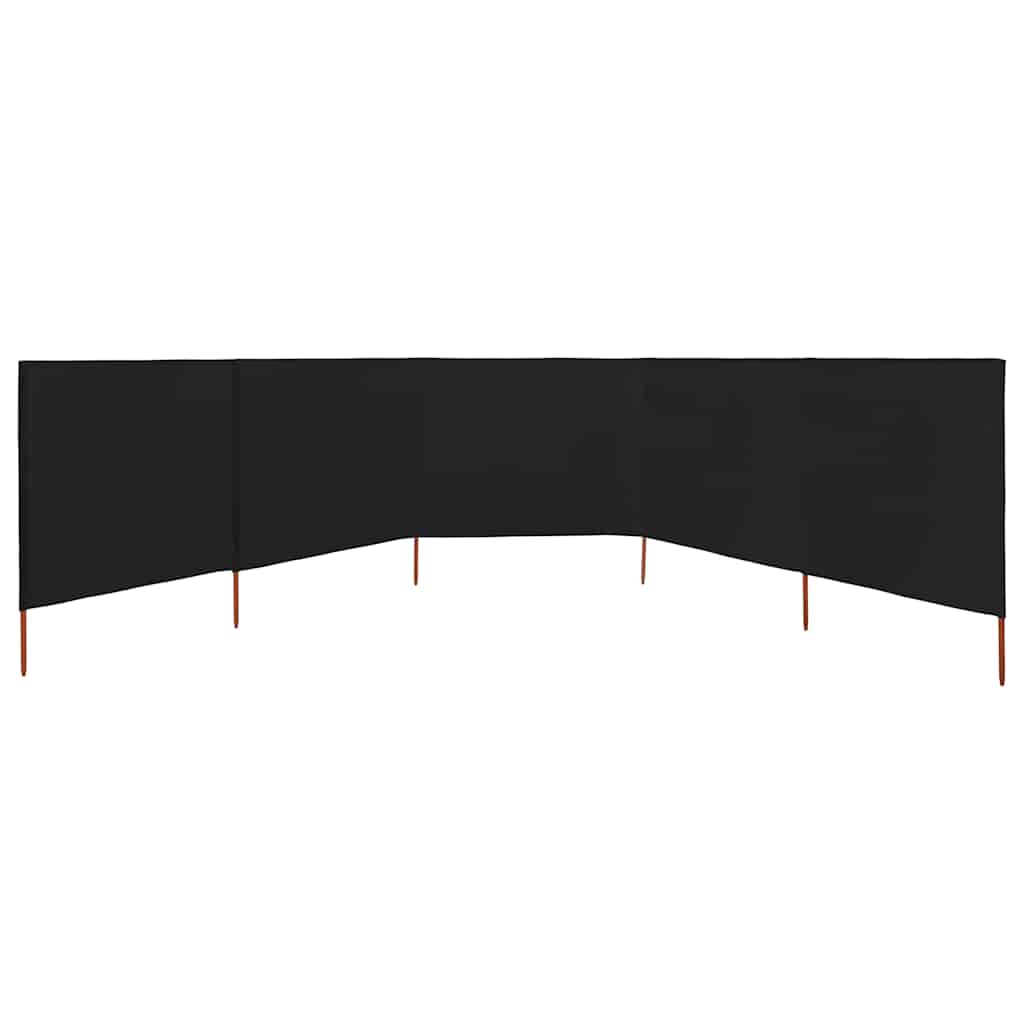 Thumbnail - vidaXL 5-teiliges Windschutzgewebe 600 x 80 cm Schwarz