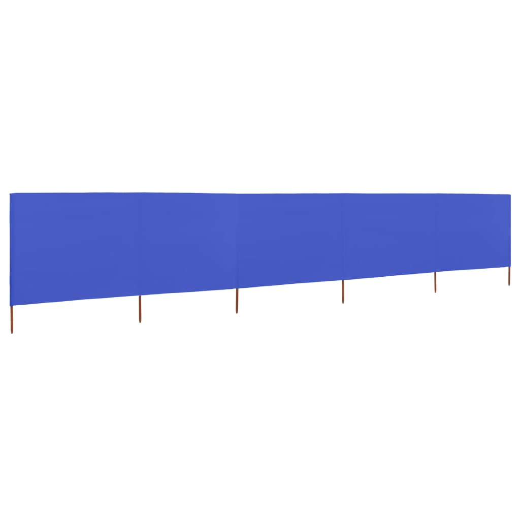 Vjetrobran s 5 panela od tkanine 600 x 80 cm azurno plavi