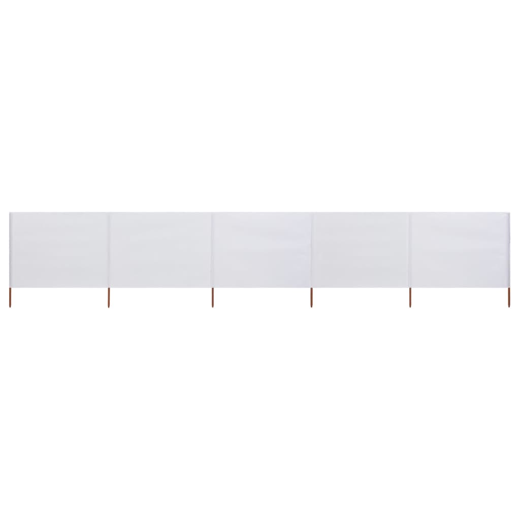 vidaXL 5-teiliges Windschutzgewebe 600 x 120 cm Sandweiß