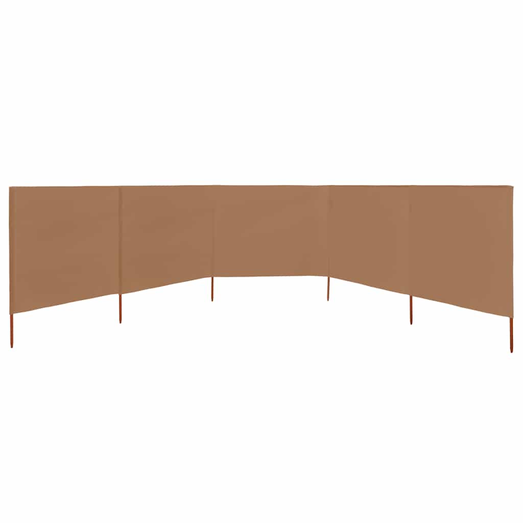 Thumbnail - vidaXL 5-teiliges Windschutzgewebe 600 x 120 cm Taupe