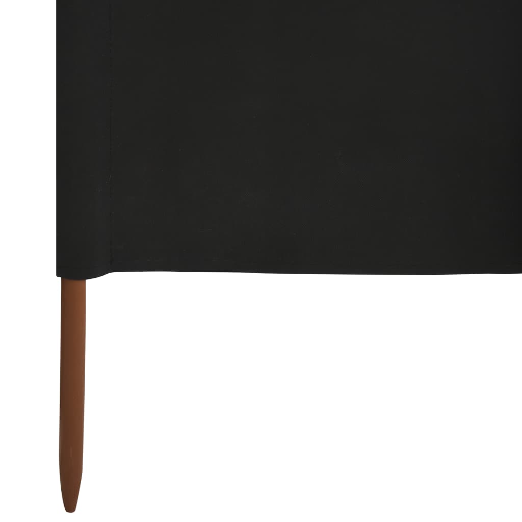 Vjetrobran s 5 panela od tkanine 600 x 120 cm crni