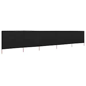 5dílná zástěna proti větru textil 600 x 120 cm černá - obrázek 2