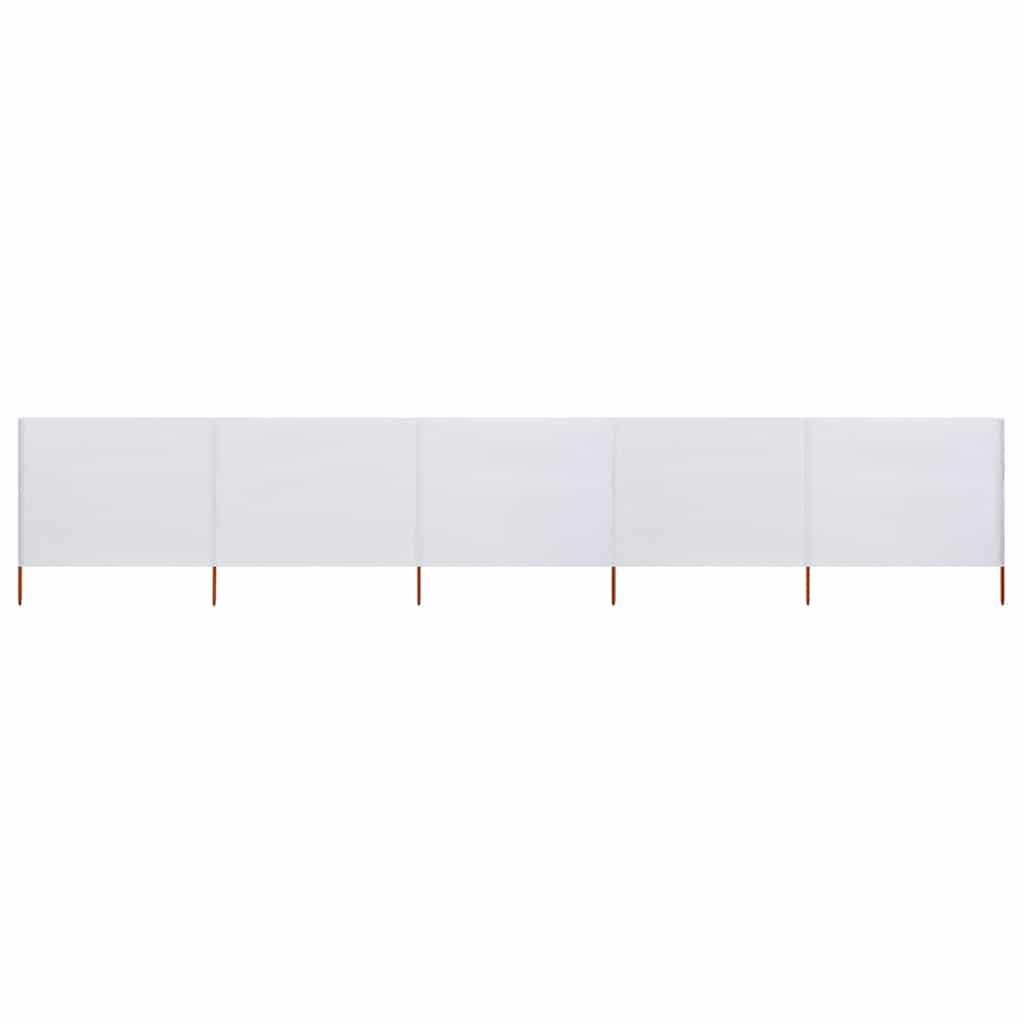 vidaXL 5-teiliges Windschutzgewebe 600 x 160 cm Sandweiß