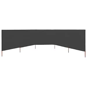 5dílná zástěna proti větru textil 600 x 160 cm antracitová - obrázek 3
