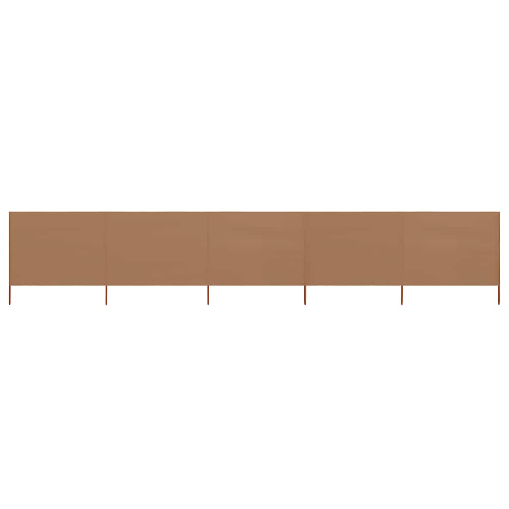 vidaXL 5dílná zástěna proti větru textil 600 x 160 cm taupe