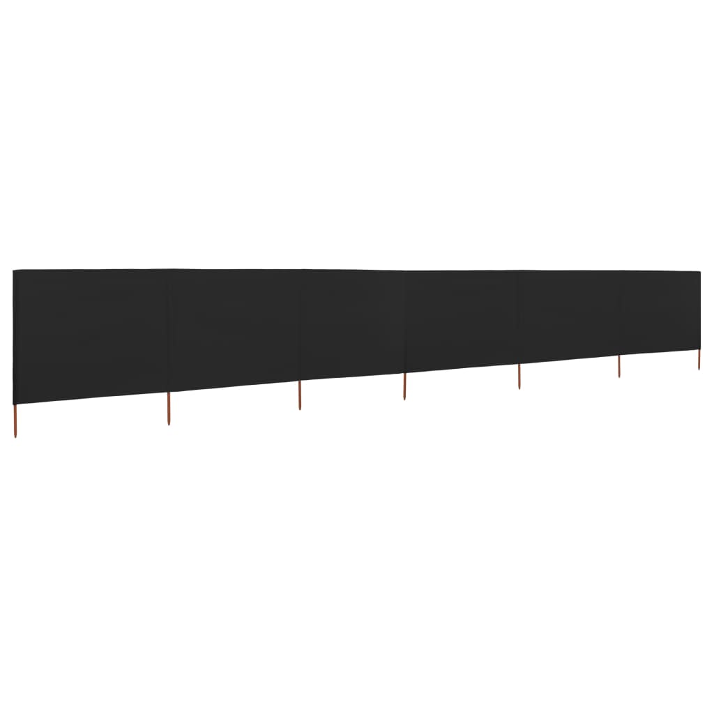 vidaXL Tuulensuojakangas 6 paneelilla 800 x 80 cm musta