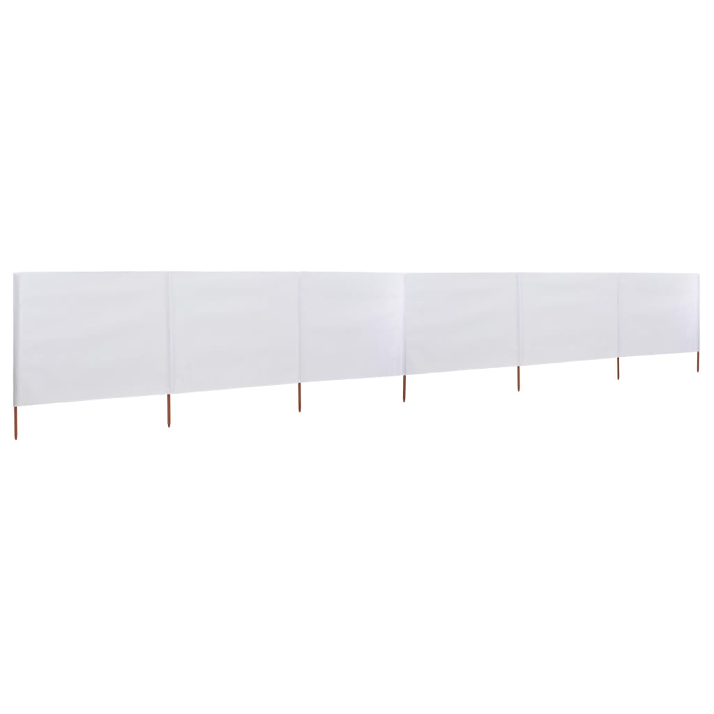 vidaXL 6-panelová zábrana proti vetru látková 600x120 cm piesková a biela