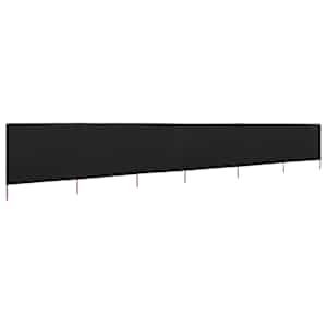 6dílná zástěna proti větru látková 800 x 120 cm černá - obrázek 2