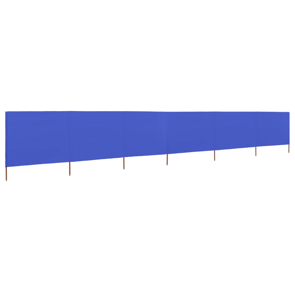 Vjetrobran sa 6 panela od tkanine 800 x 160 cm azurno plavi