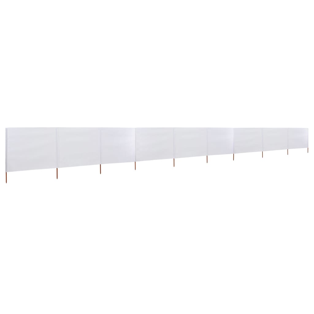 vidaXL Paravan anti-vânt cu 9 panouri alb nisipiu 1200x120cm textil