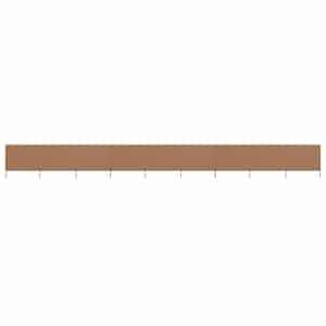9dílná zástěna proti větru textil 1200 x 120 cm taupe - obrázek 1