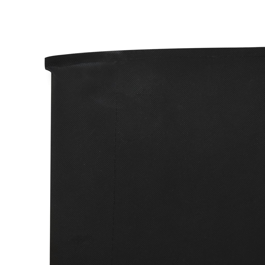 Vjetrobran s 9 panela od tkanine 1200 x 120 cm crni