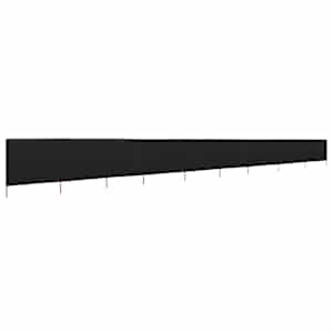9dílná zástěna proti větru textil 1200 x 120 cm černá - obrázek 2
