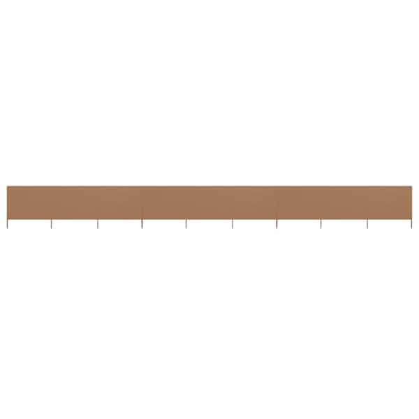 vidaXL tuulekaitse sein 9 paneelist kangas 1200 x 160 cm pruunikashall