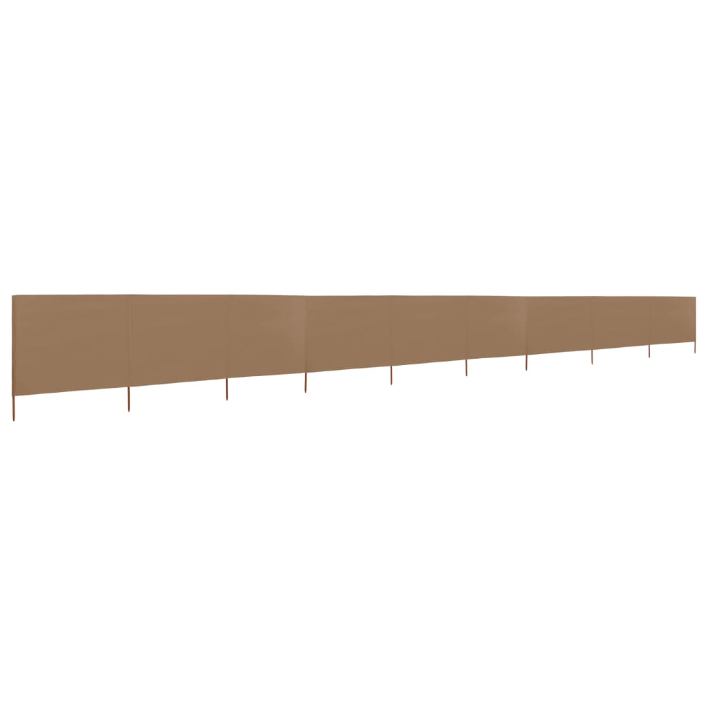 vidaXL Windscherm 9-panelen 1200x160 cm stof taupe afbeelding