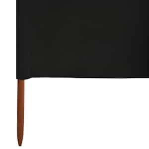 9dílná zástěna proti větru textil 1200 x 160 cm černá - obrázek 5