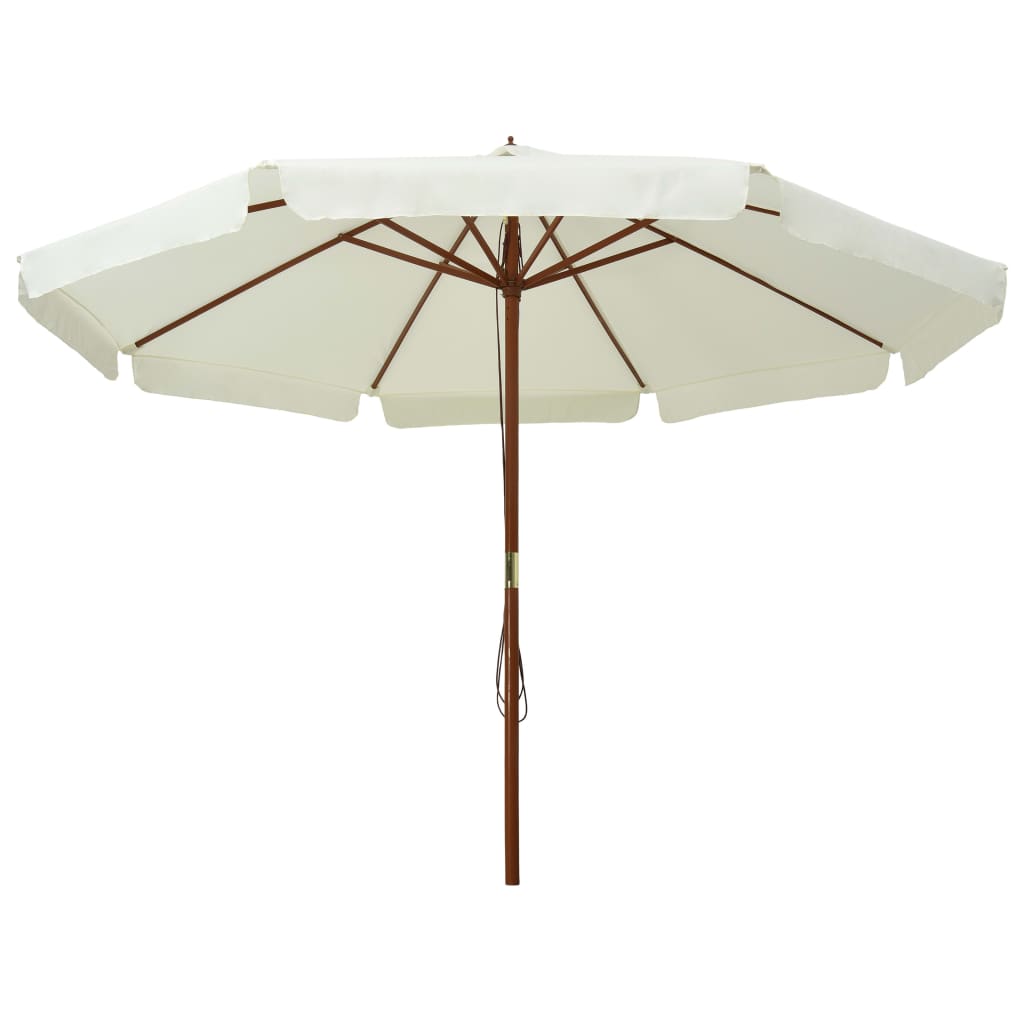 Sonnenschirm mit Holzmast 330 cm Sandweiß | Stepinfit.de
