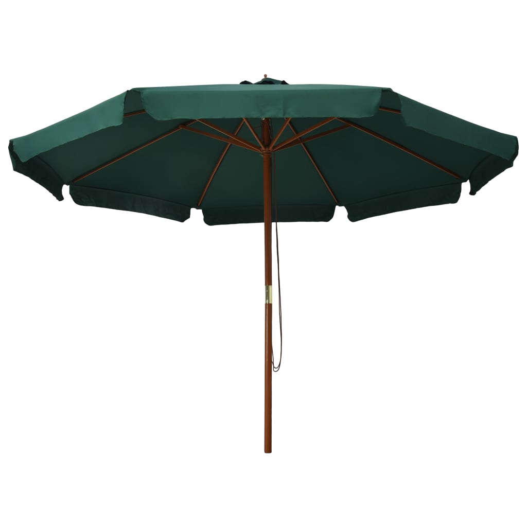 Parasol ogrodowy na drewnianym słupku, 330 cm, zielony