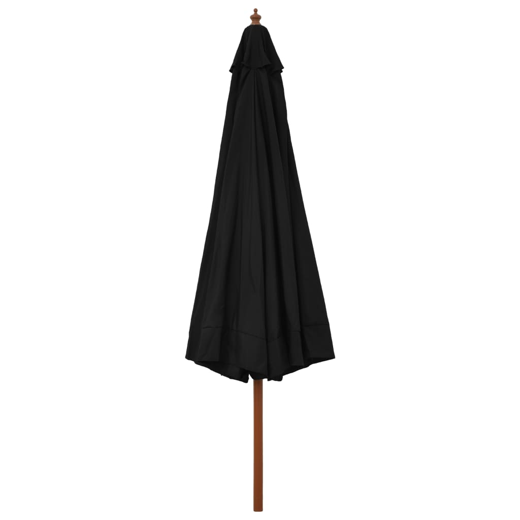 Sonnenschirm mit Holzmast 330 cm Schwarz | Stepinfit.de