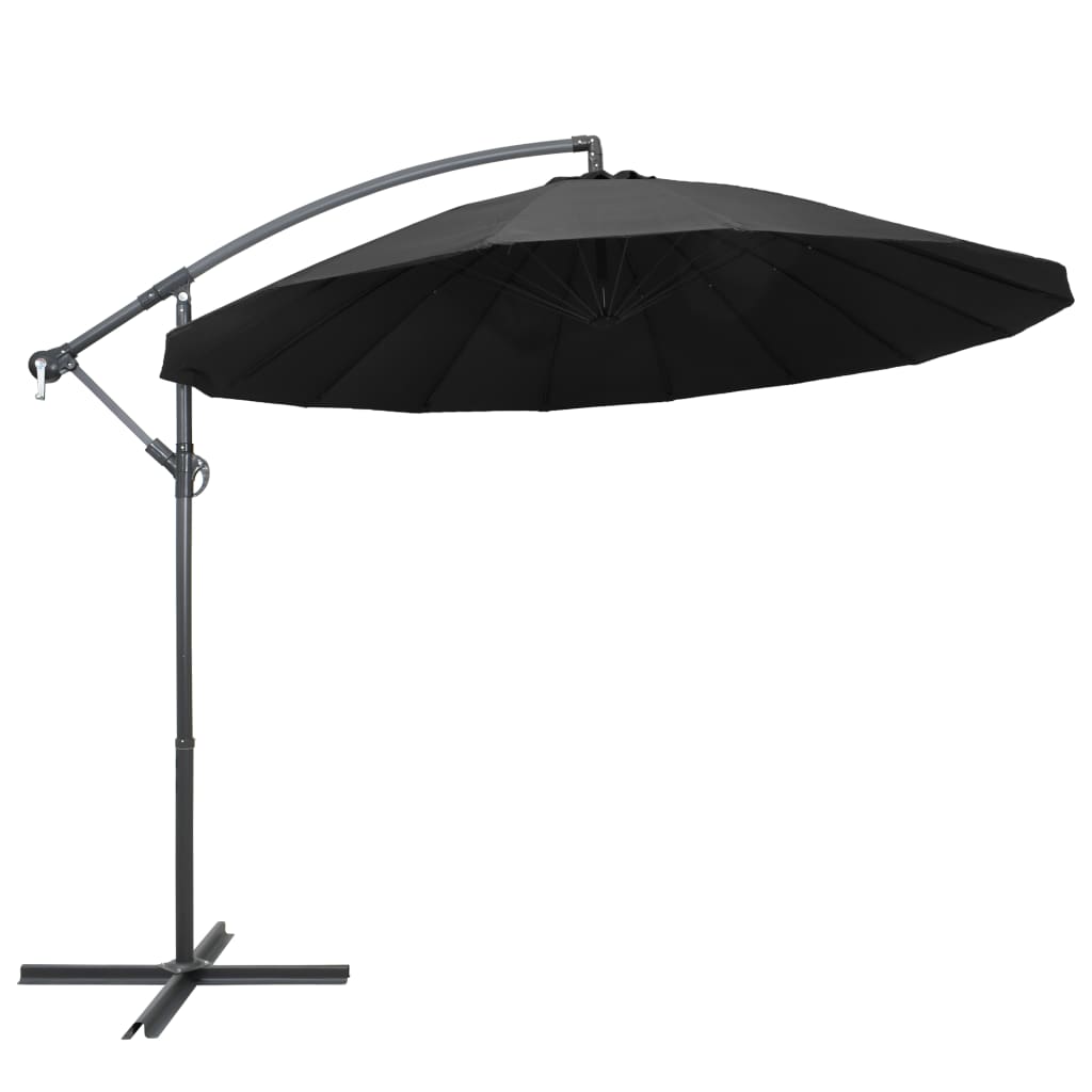 vidaXL Umbrelă de soare suspendată, antracit, 3 m, stâlp de aluminiu vidaXL