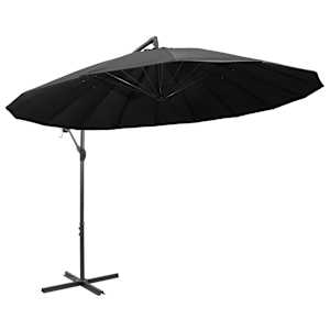 vidaXL Umbrelă de soare suspendată, antracit, 3 m, st&acirc;lp de aluminiu
