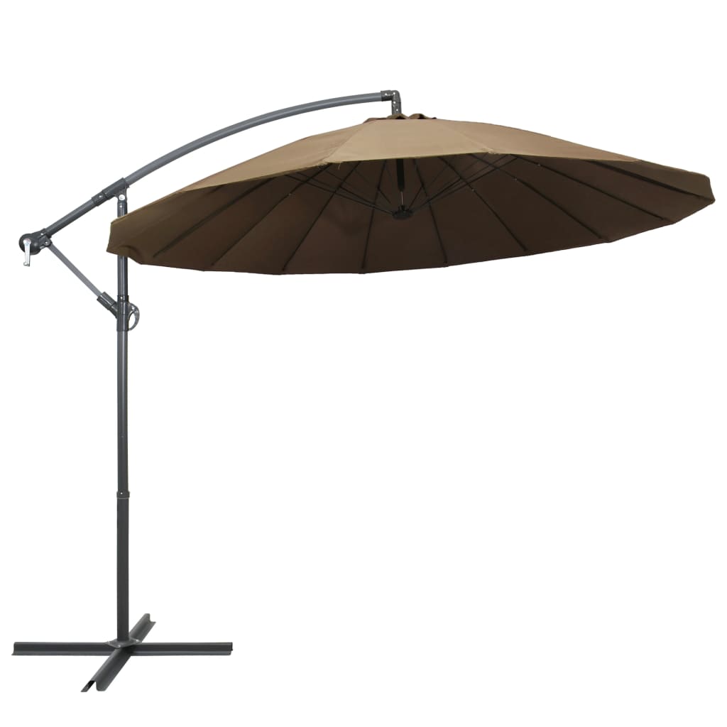 vidaXL Umbrelă de soare suspendată, gri taupe, 3 m, stâlp de aluminiu vidaXL