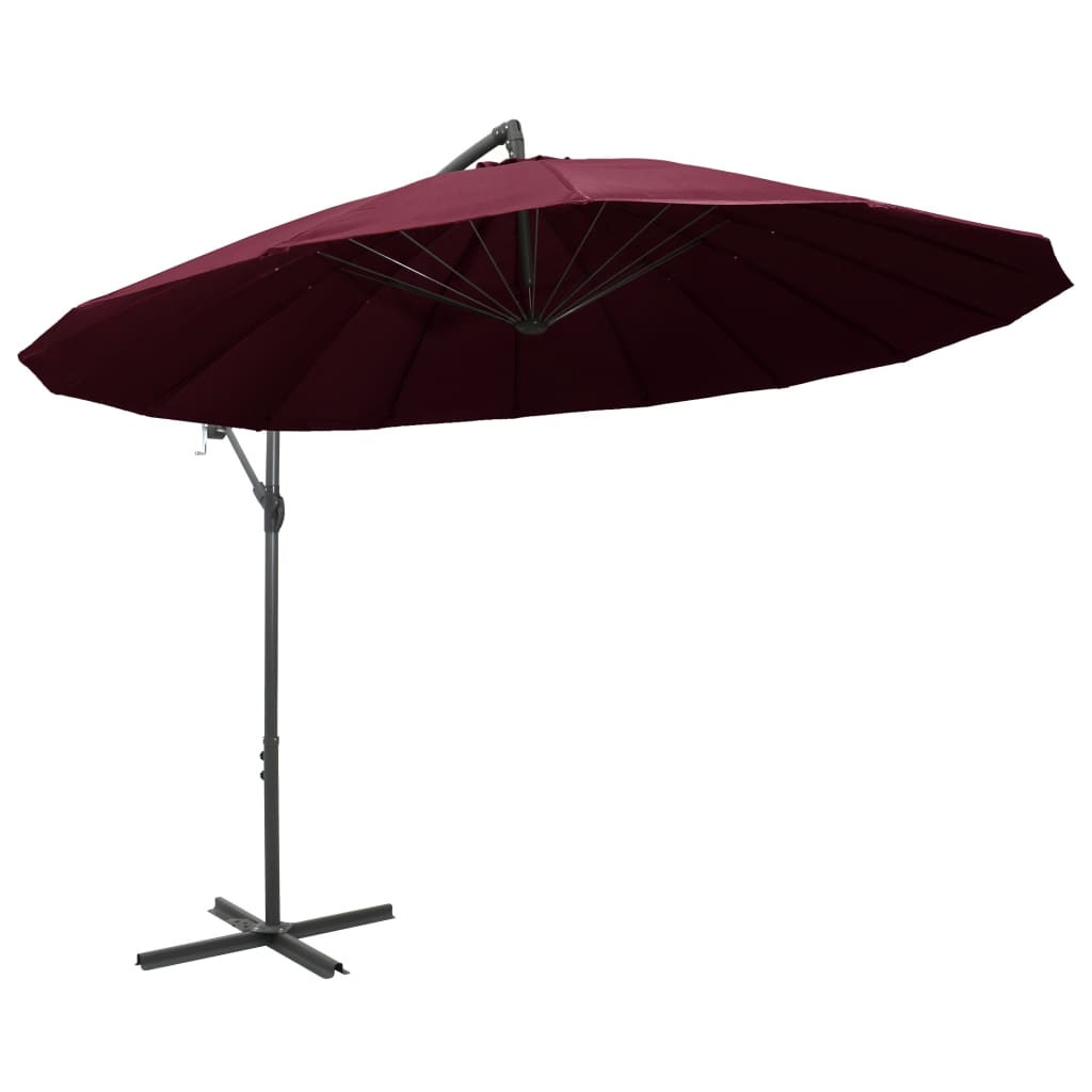 vidaXL Zweefparasol met aluminium paal 3 m bordeauxrood afbeelding