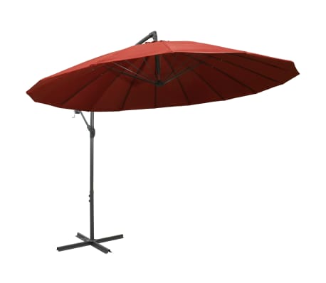vidaXL Ampelschirm Terrakottarot 3 m Aluminium-Mast