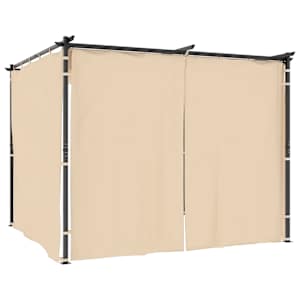 vidaXL varjualune kardinatega, 3 x 3 m, kreemjasvalge, teras