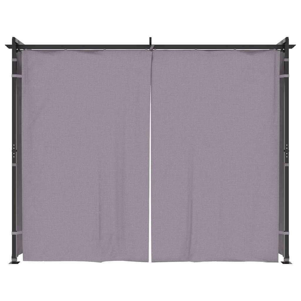vidaXL Pavilion cu draperii, antracit, 3 x 3 m, oțel
