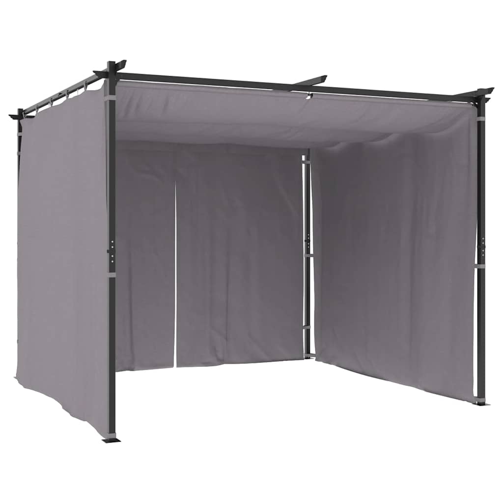 Tonnelle avec Rideaux 3x3 m Anthracite vente en gros Belvédère Chapiteau Pavillon vidaXL