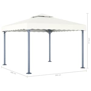 Altán 300 x 300 cm krémový hliník - obrázek 4