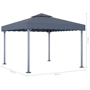 Altán 300 x 300 cm antracitový hliník - obrázek 4