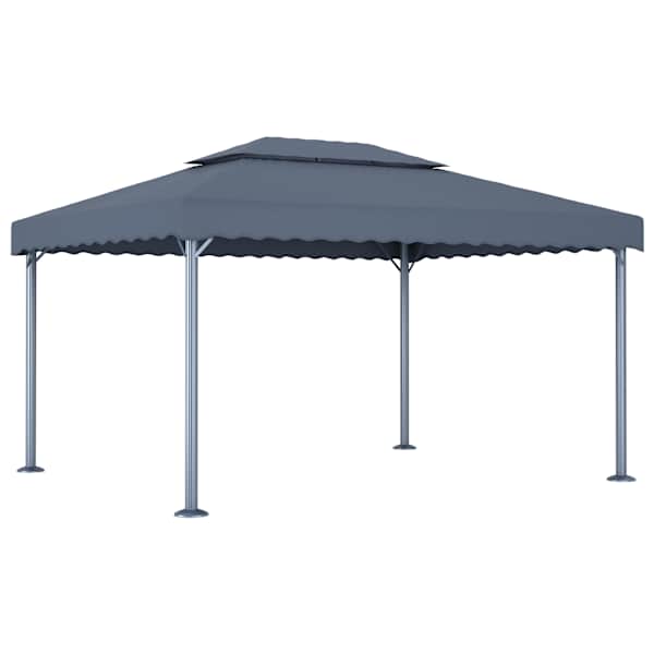 vidaXL varikatus 400 x 300 cm, antratsiithall, alumiinium