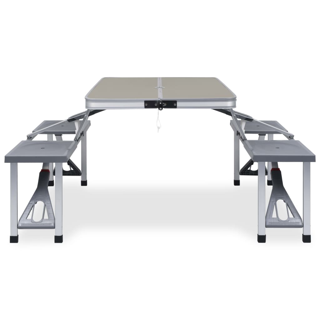 

vidaXL Campingtafel inklapbaar met 4 zitjes staal en aluminium