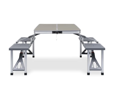 vidaXL Розкладний Туристичний Стіл з 4 Сидіннями Сталь Алюміній