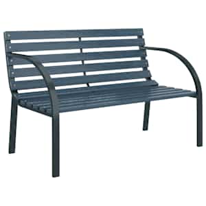 Zahradní lavice 120 cm šedá dřevo - obrázek 2
