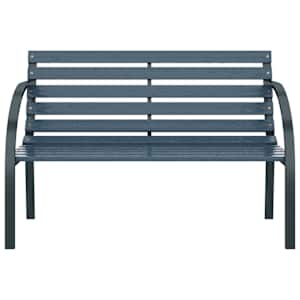 Zahradní lavice 120 cm šedá dřevo - obrázek 3