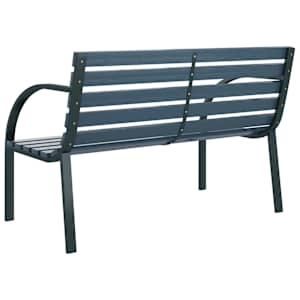 Zahradní lavice 120 cm šedá dřevo - obrázek 5